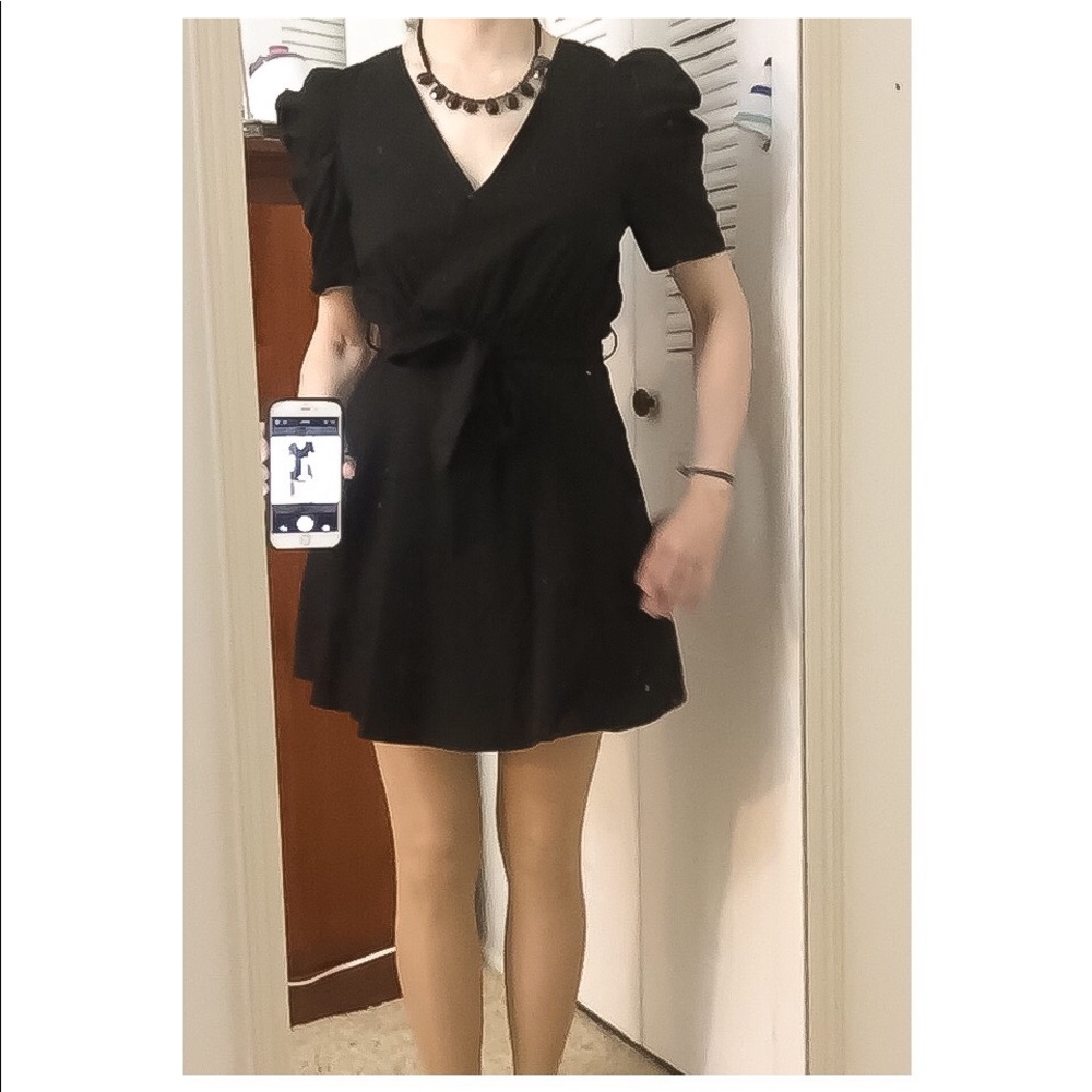 Black Cotton Mini Dress One Left - Picture 5 of 5